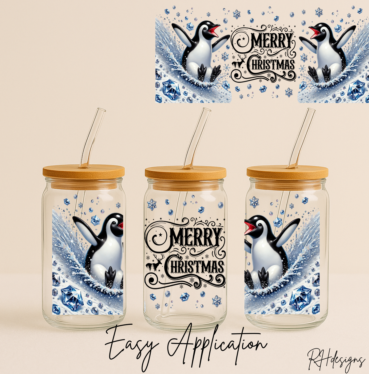 Christmas Sliding Penguin - 16oz