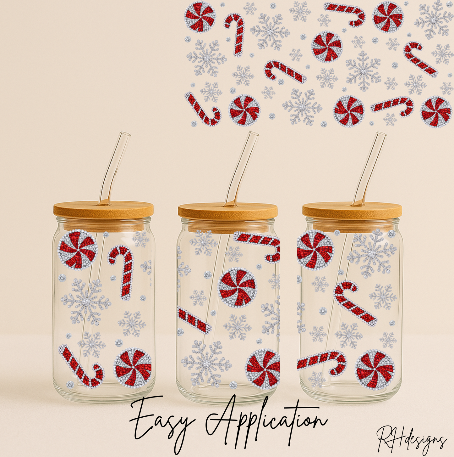 Diamante Christmas Candycane - 16oz