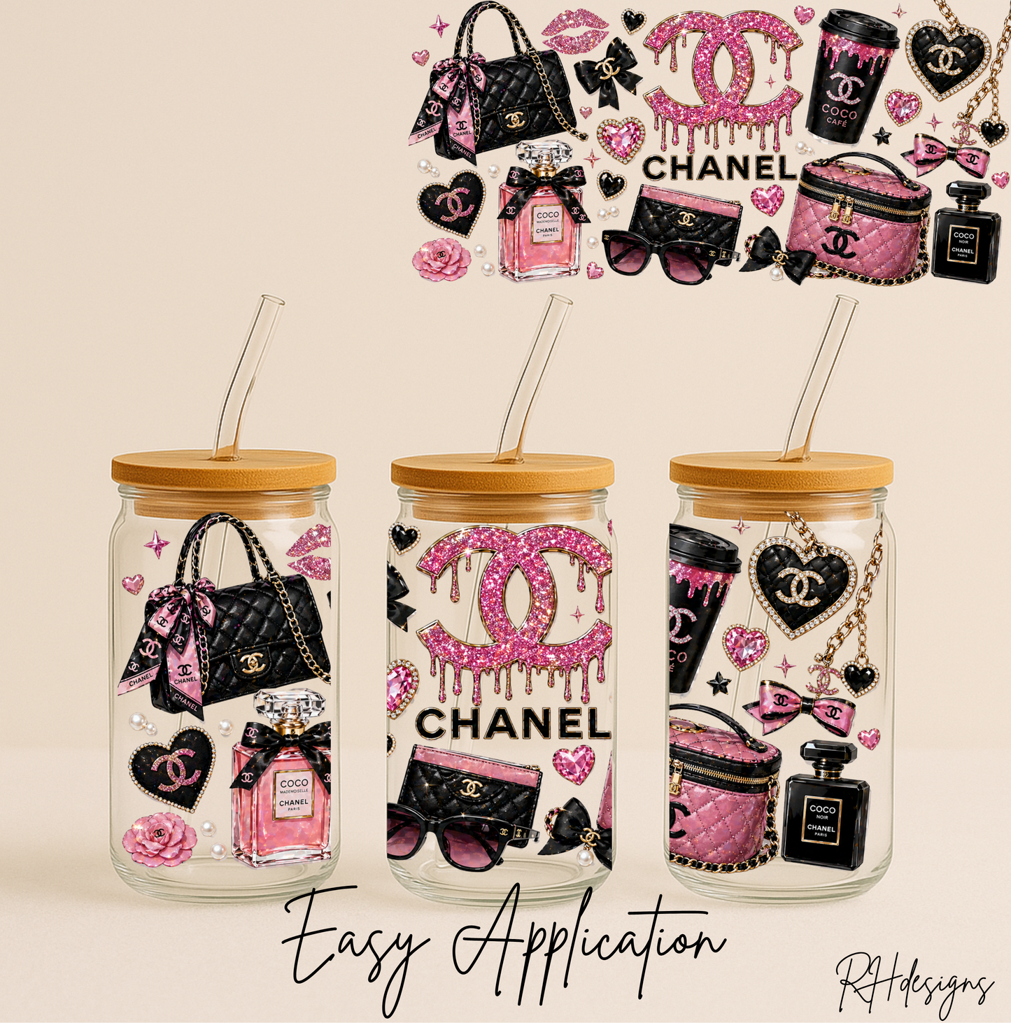 Pink Black Drip C Bag - 16oz