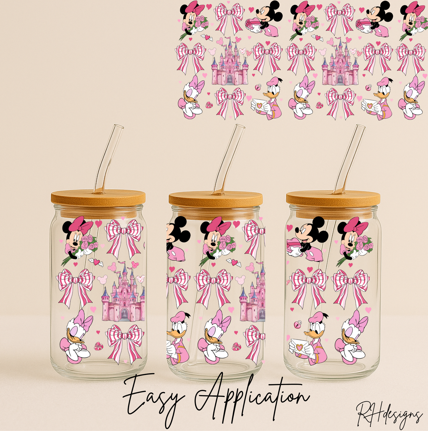 Pink D Characters - 16oz