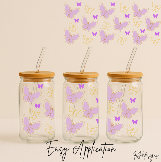 Purple Gold Butterfly - 16oz