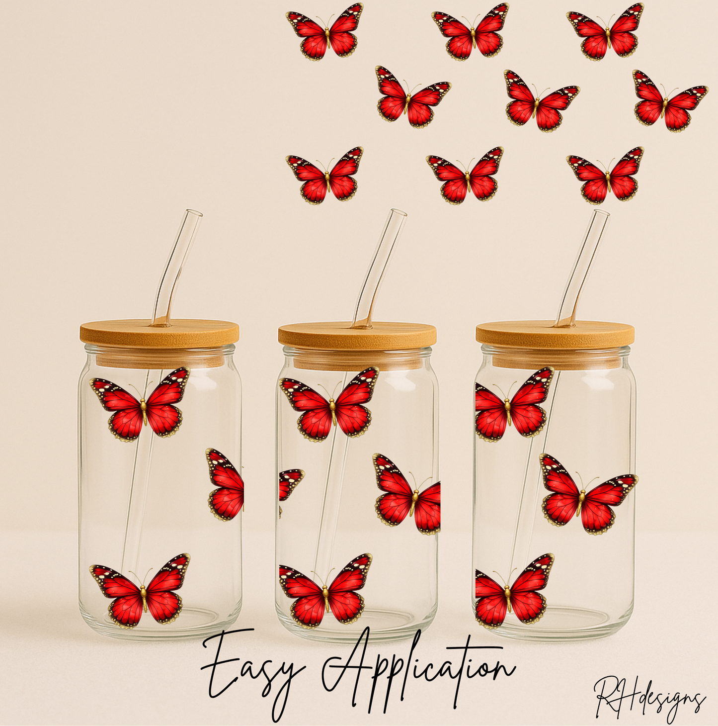 Red Butterflies - 16oz