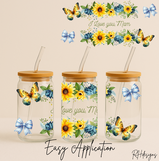 I Love You Mam Flowers, Mothers Day - 16oz