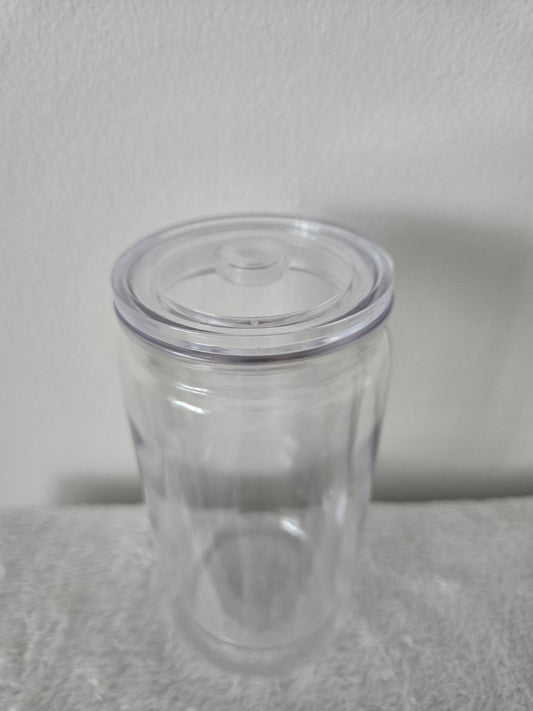 Clear Lid Acrylic 16oz Snowglobe Tumbler