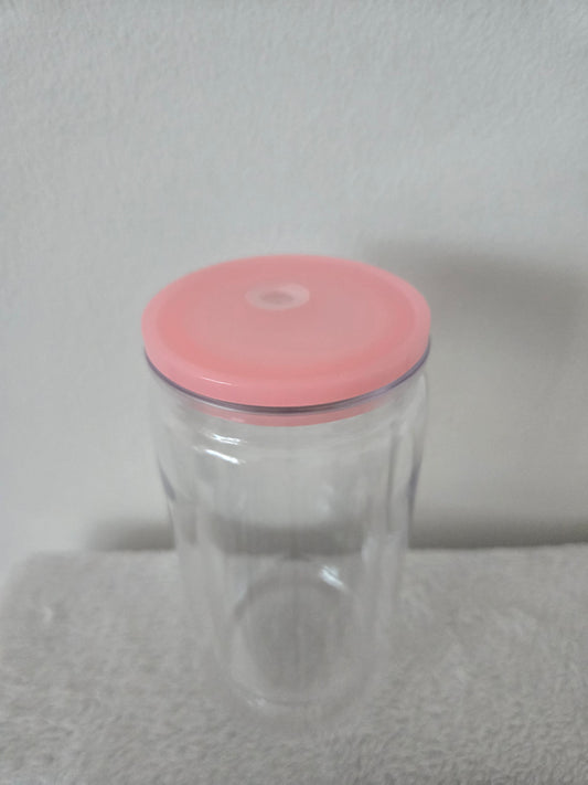 Light Pink Acrylic 16oz Snowglobe Tumblers