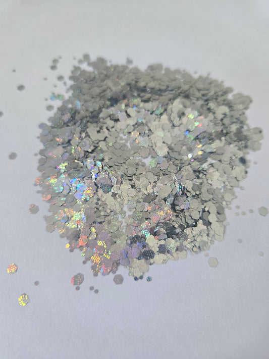 Silver Chunky & Fine Mixed 50g