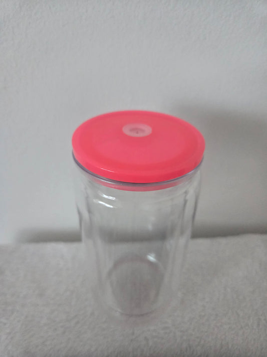 Hot Pink Acrylic 16oz Snowglobe Tumbler