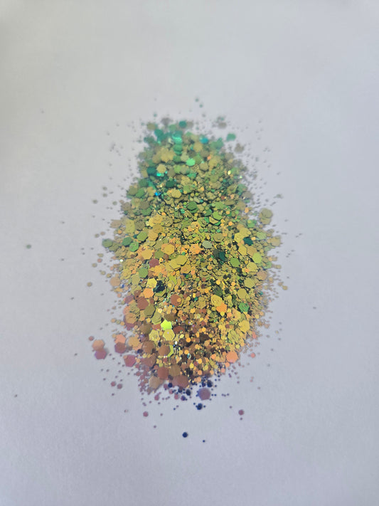 Golden Green Chunky & Fine Mixed 50g