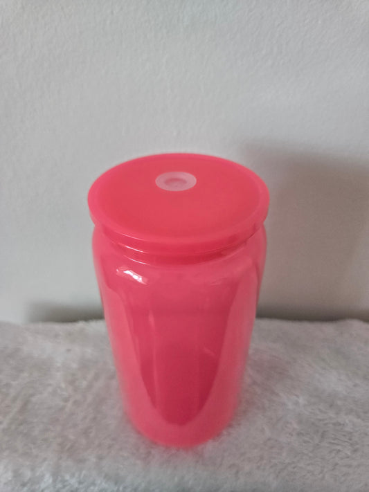 Acrylic Hot Pink Coloured 16oz