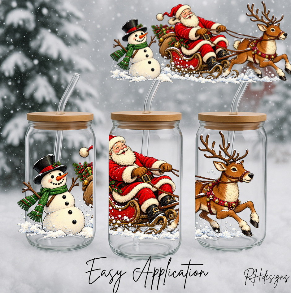 Traditional Santa & Snowman - 16oz