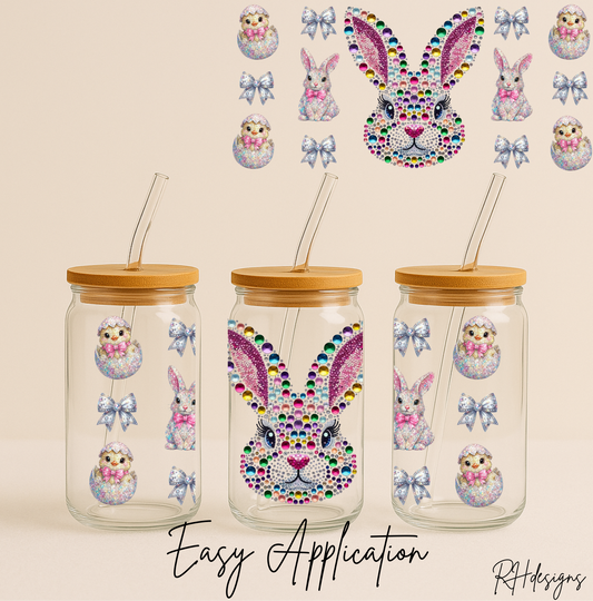 Rhinestone Easter Bunny - 16oz