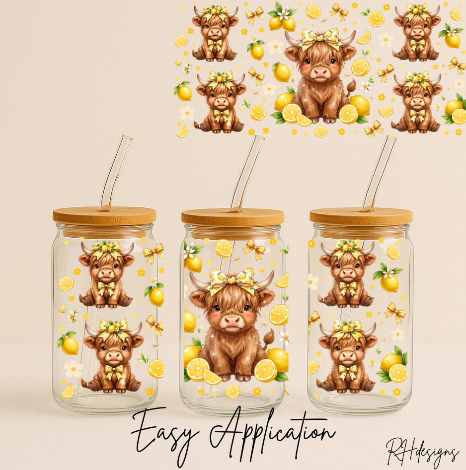 Lemon Bow Highland Cow - 16oz