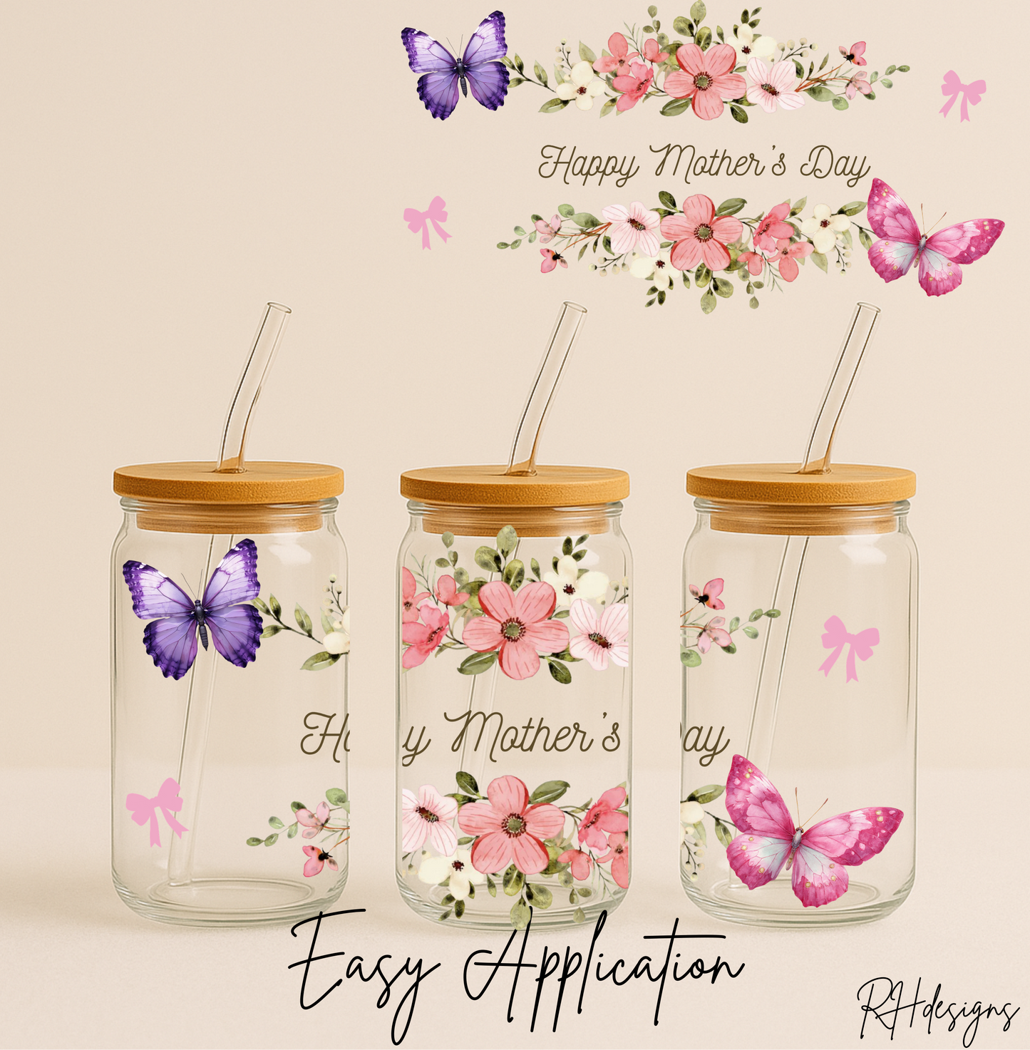 Flower Border Mothers Day - 16oz