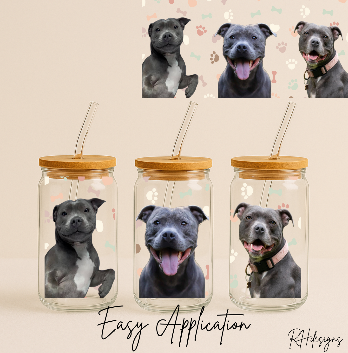 Staffie Paw Print - 16oz
