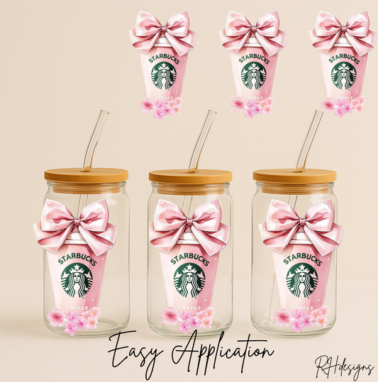 Star Pink Bow - 16oz