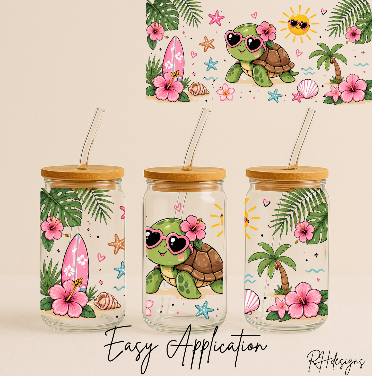 Summer Cute Turtle - 16oz