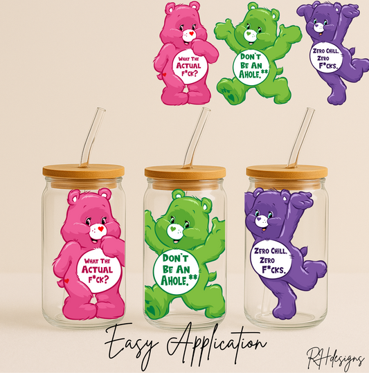 3 Colourful Swear Bears - 16oz