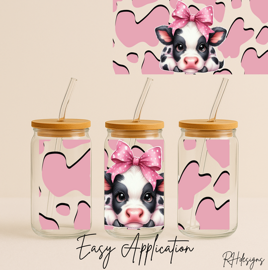 Pink Patch Cow - 16oz