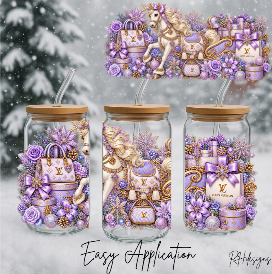 Purple L Christmas Horse - 16oz