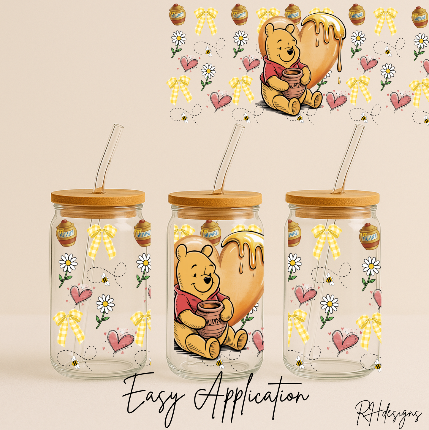 Honey Bear Yellow Bow - 16oz
