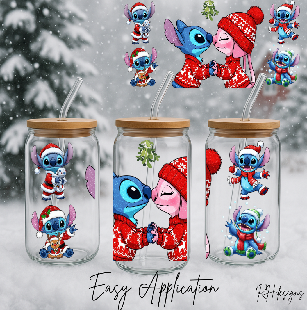 Christmas Blue Alien & Pink Alien - 16oz