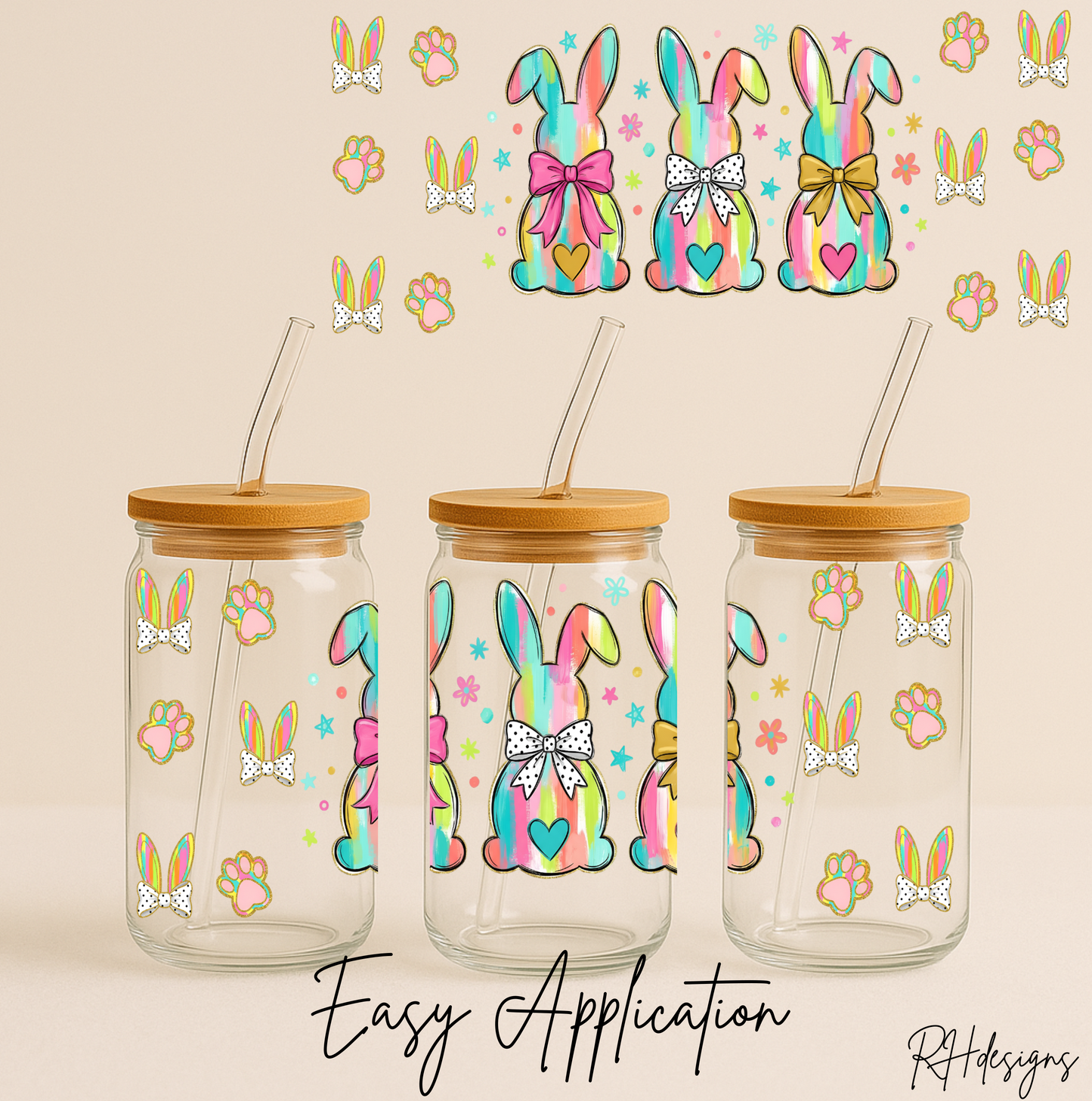 Rainbow Pastel Easter Bunnies - 16oz